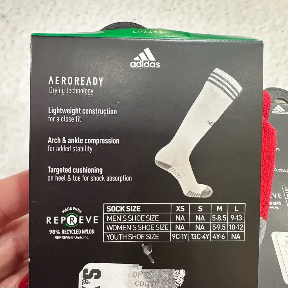 Adidas Red and White Copa Zone Soccer Socks